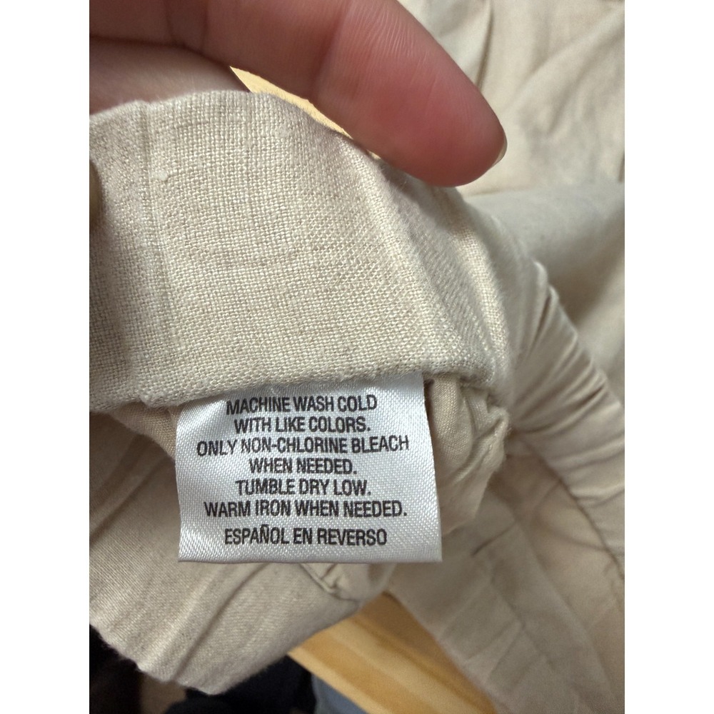 Charter Club Luxury Linen Pants Women M Beige Coastal Preppy Old Money Vacation - Picture 7 of 9
